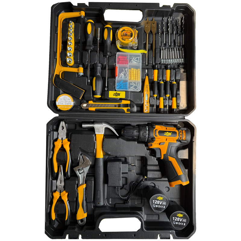 مجموعه 45 عددی دریل پیچ گوشتی شارژی چکشی 10 میلیمتری 288  ولت جاب مدل JB-288 EAMA PRO
