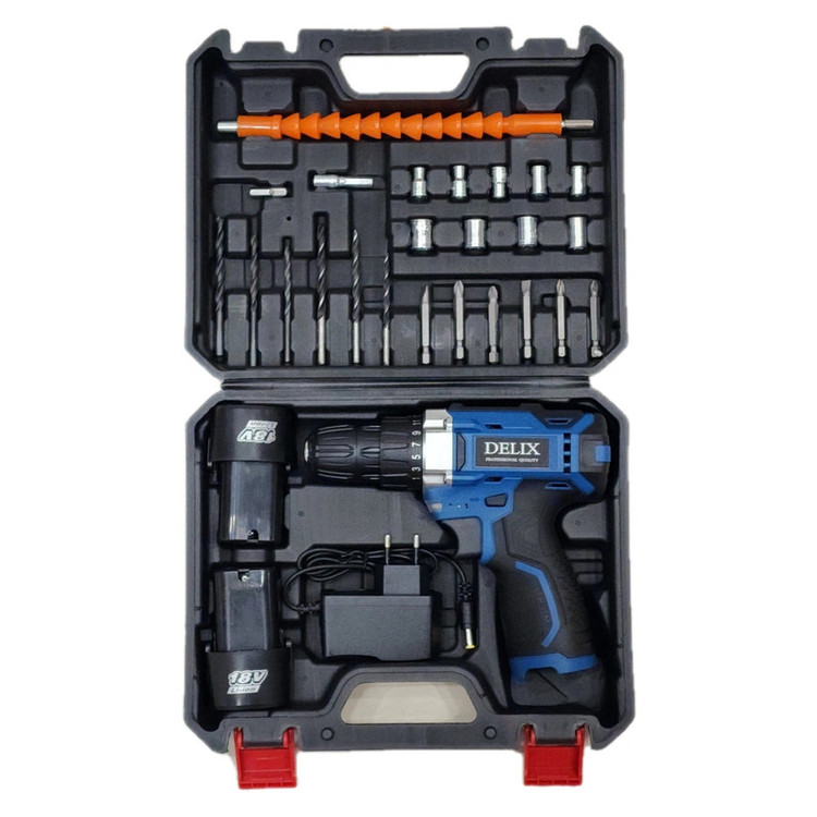 مجموعه 47 عددی دریل پیچ گوشتی شارژی دلیکس مدل BSH18V