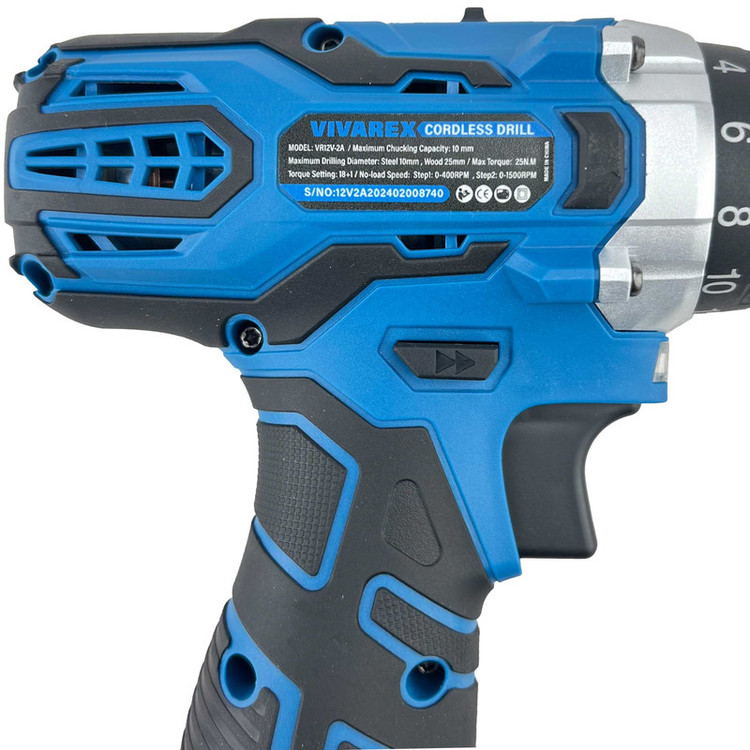 دریل پیچ گوشتی شارژی ویوارکس مدل VR12V-2A-BLUE مجموعه 28 عددی
