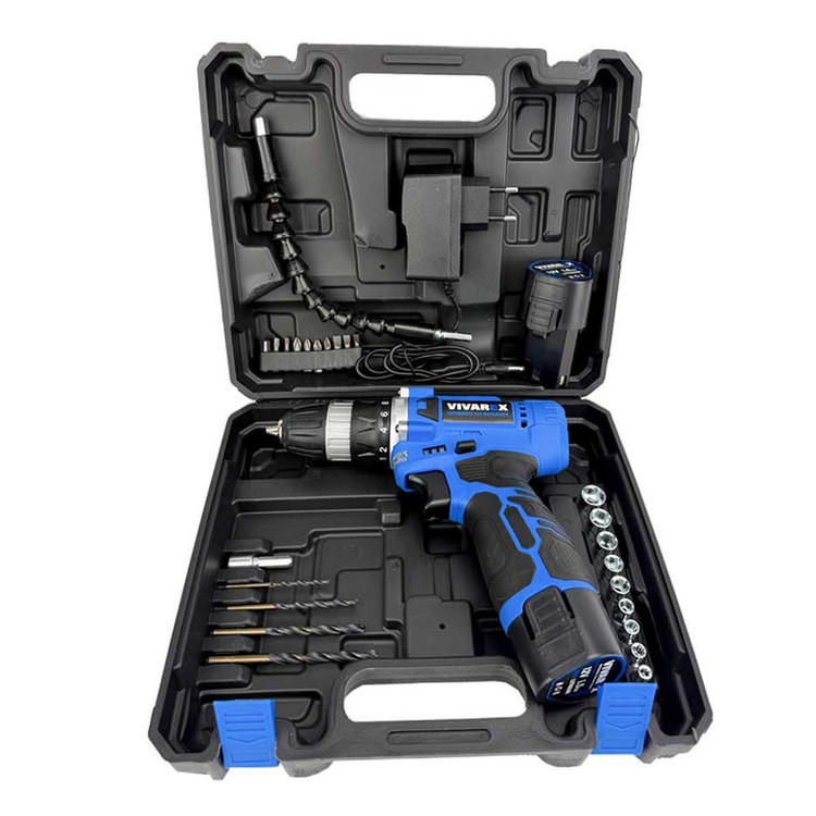 دریل پیچ گوشتی شارژی دو باتری 12 ولت سه نظام 10 میلیمتر ویوارکس مدل VR1210V-22A