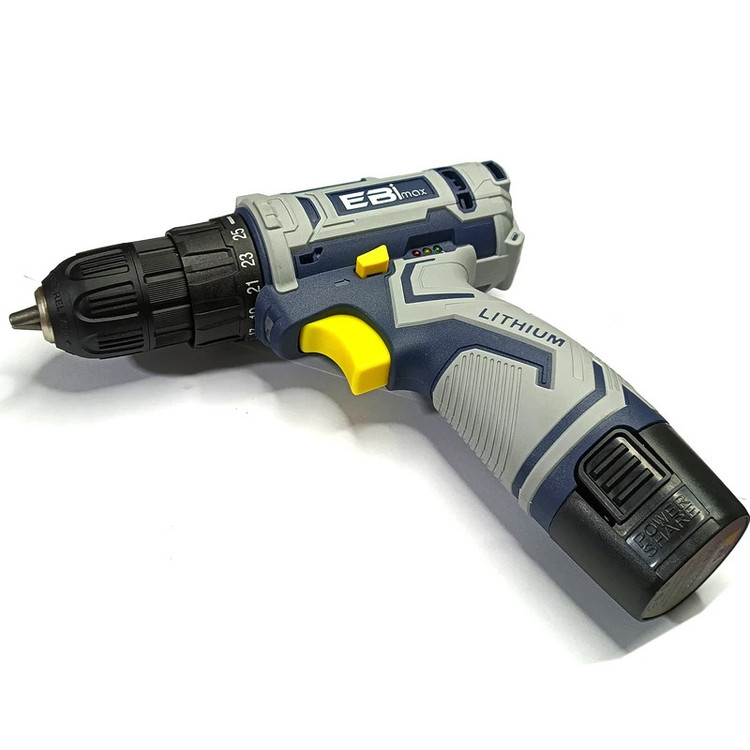 دریل پیچ گوشتی شارژی 10میلیمتری 12ولت ابی مکس مدل EM-12V مجموعه 24 عددی