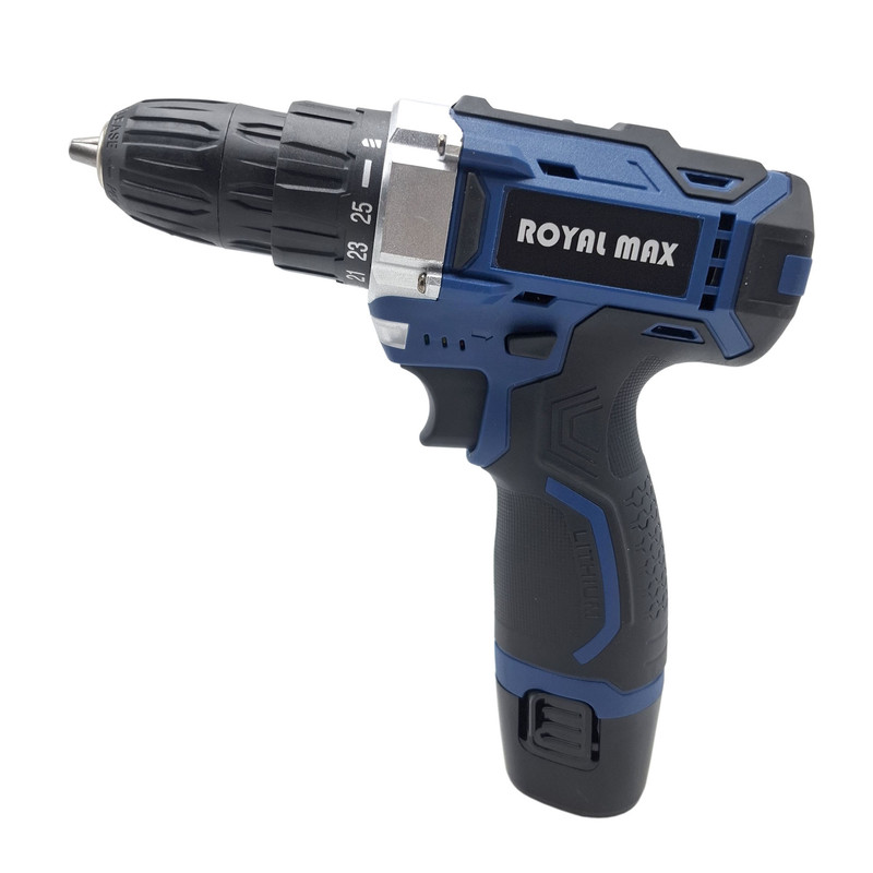 دریل پیچ گوشتی شارژی صنعتی 10 میلی متری 18 ولت رویال مکس مدل 18V کد 01 مجموعه 28 عددی