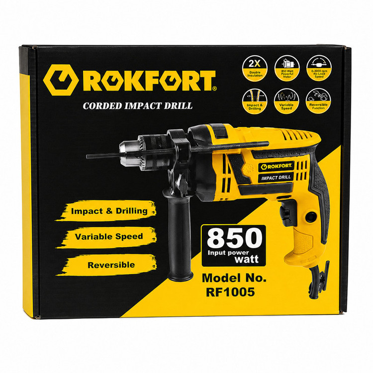دریل چکشی 13 میلی متری 850 وات راکفورت مدل RF-1005