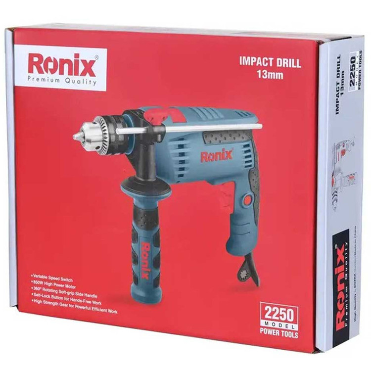 دریل چکشی سه نظام 13 میلیمتری 850 وات رونیکس مدل 2250 RN