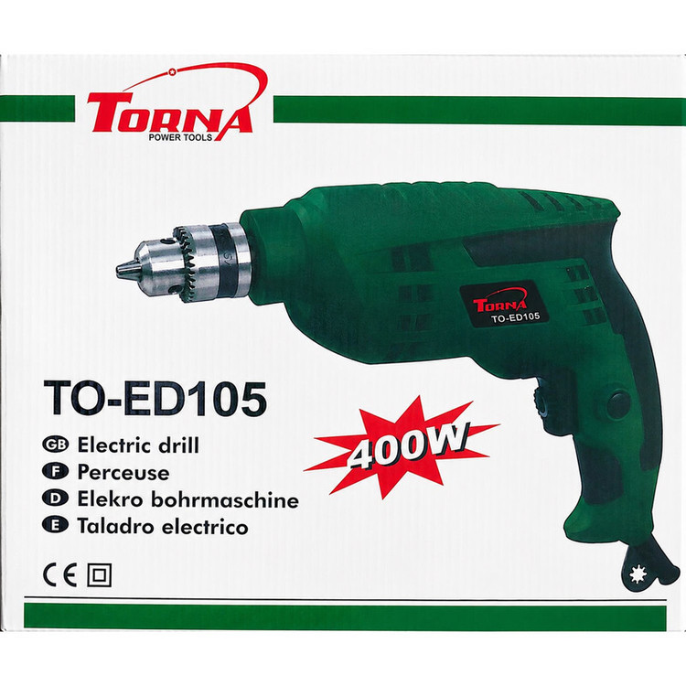 دریل برقی ساده 10 میلیمتری 400 وات تورنا مدل TO-ED105