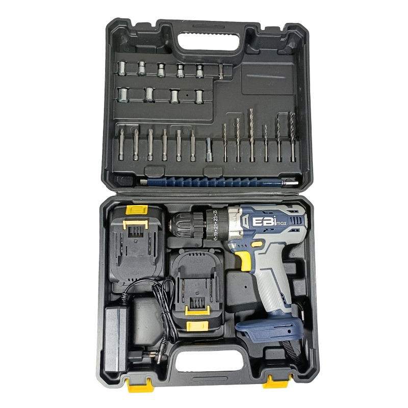 دریل پیچ گوشتی شارژی 10 میلیمتری 20 ولت ابی مکس مدل EM-20V مجموعه 24 عددی