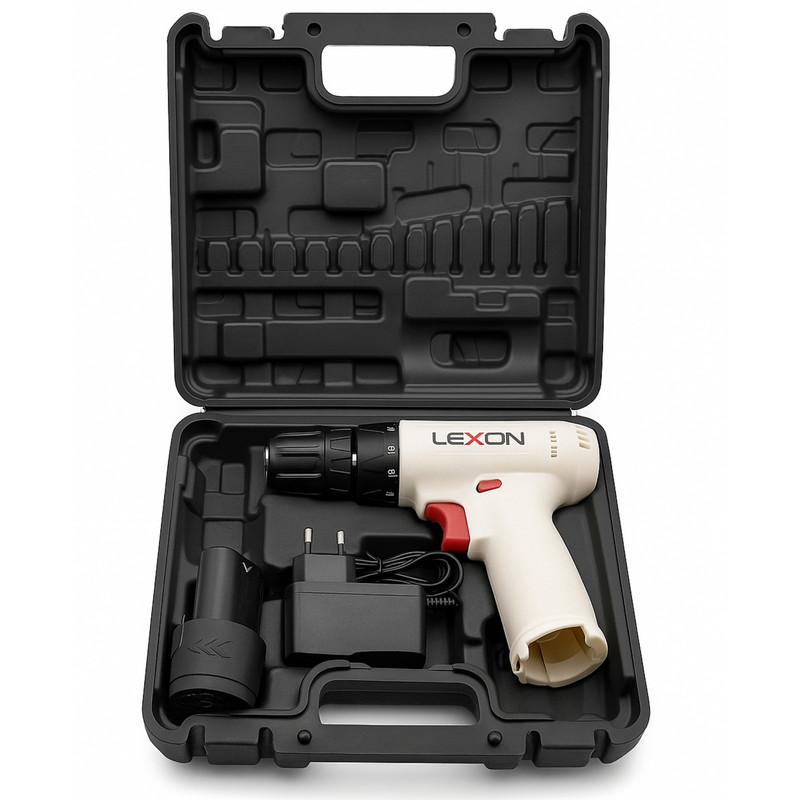 مجموعه 4 عددی دریل پیچ گوشتی شارژی 10میلی متری 12ولت لکسون کد ED-710