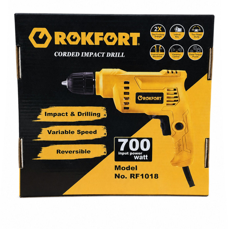 دریل پیچ گوشتی 10 میلی متری اتومات 700 وات راکفورت مدل RF-1018