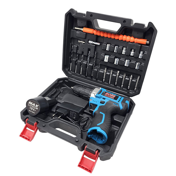 مجموعه 28 عددی دریل پیچ گوشتی شارژی صنعتی 10 میلی متری 18 ولت باس مدل 10mmکد 25