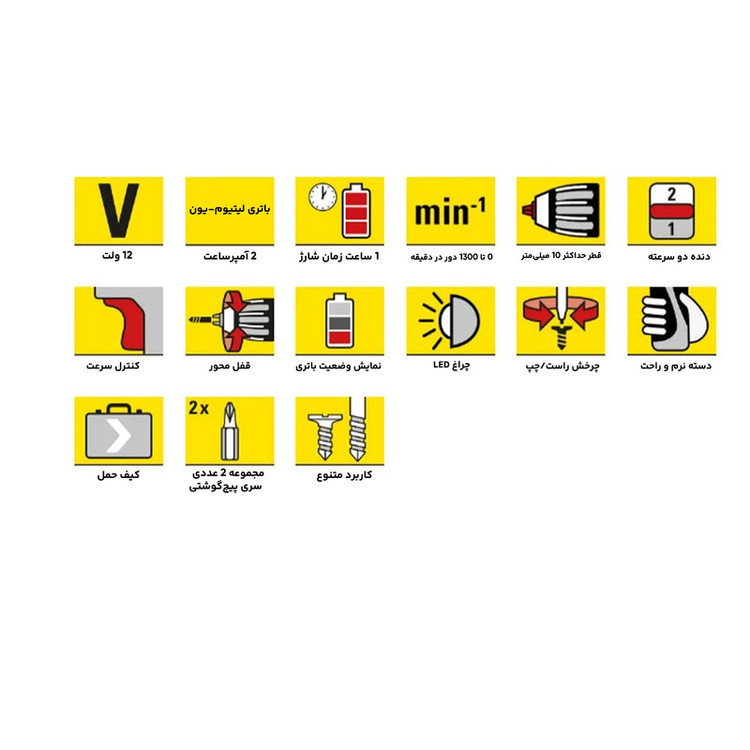 دریل پیچ گوشتی شارژی تروتک مدل PSCS 11-12V