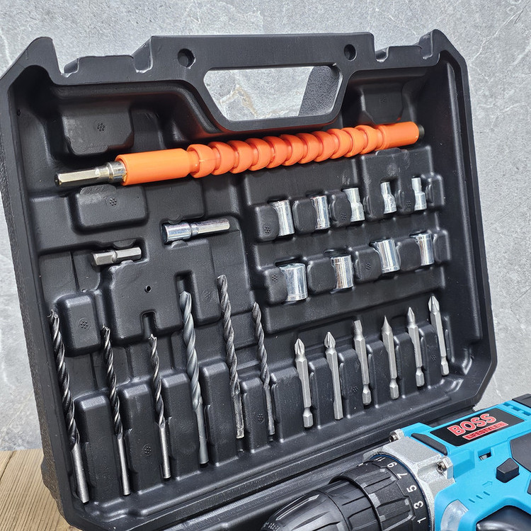 دریل پیچ گوشتی شارژی 10 میلی متری 18 ولت باس مدل 18VF/LITHIUM کد 30 مجموعه 29 عددی