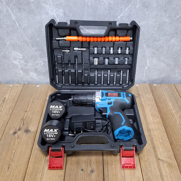 دریل پیچ گوشتی شارژی 10 میلی متری 18 ولت باس مدل 18VF/LITHIUM کد 30 مجموعه 29 عددی