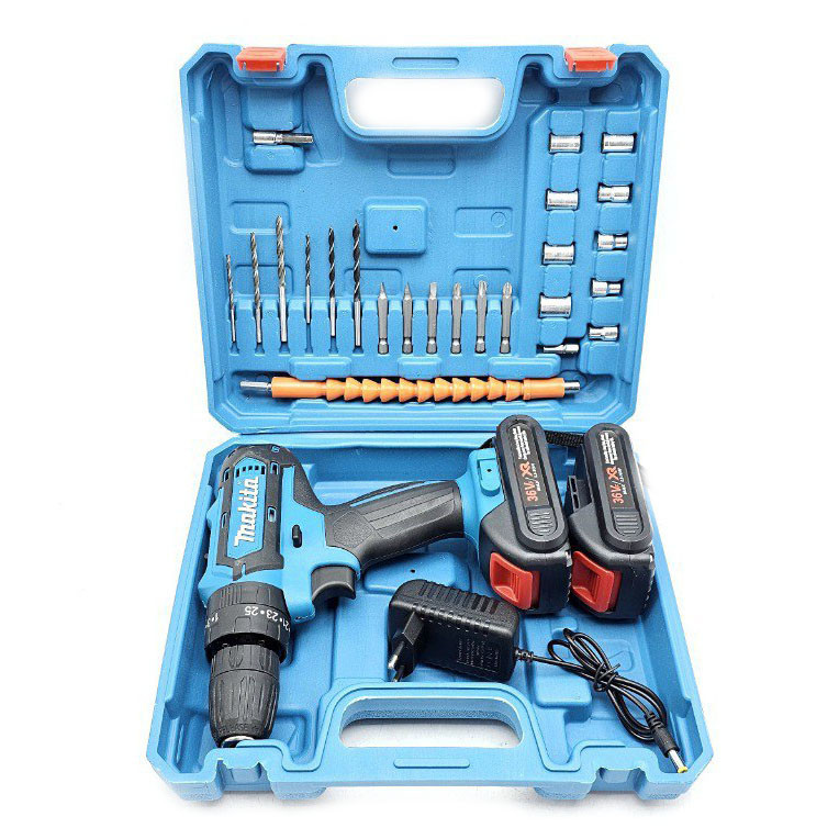 دریل پیچ گوشتی شارژی چکشی  مدل 36V-XR مجموعه 28 عددی