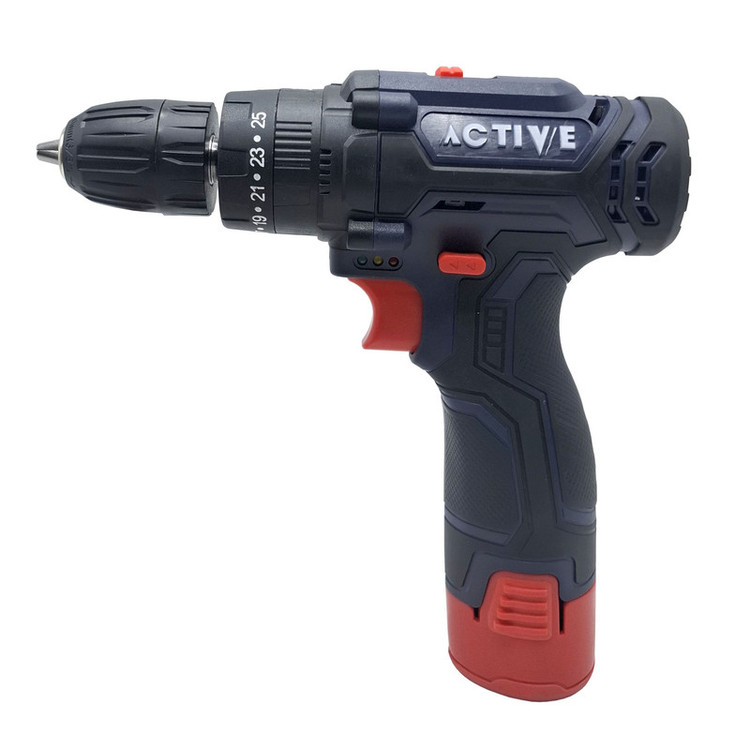 دریل چکشی شارژی 10 میلی متری 12 ولت اکتیو مدل AC_3112BR کد 30 مجموعه 29 عددی