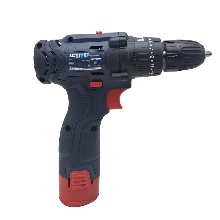 دریل چکشی شارژی صنعتی 10 میلی متری 12 ولت اکتیو مدل AC_3112BR کد 31 مجموعه 28 عددی