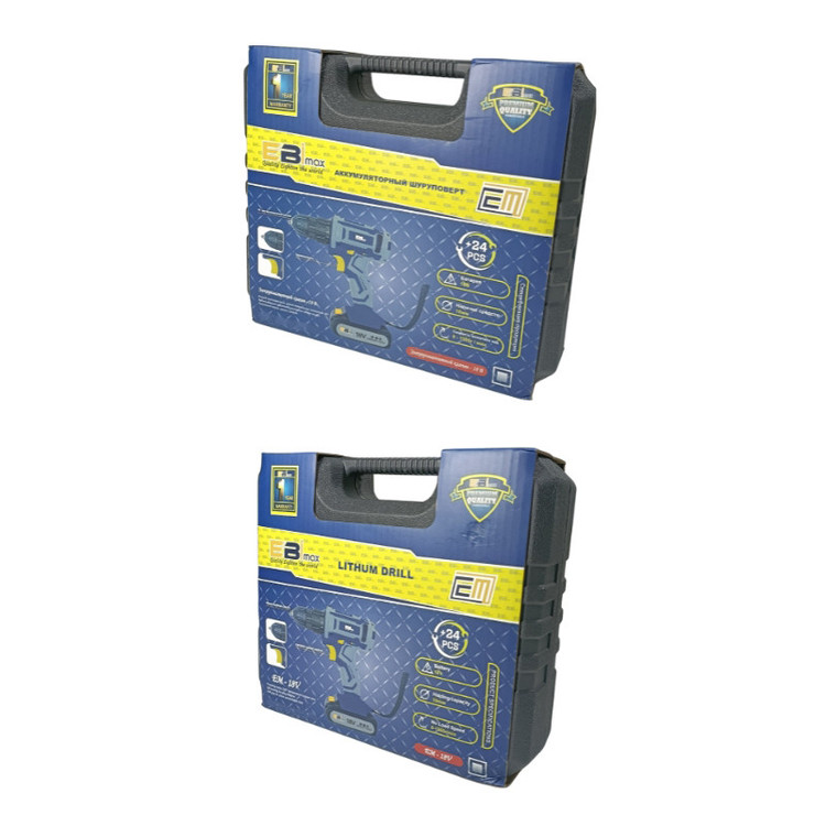 مجموعه 24 عددی دریل پیچ گوشتی شارژی 10 میلیمتری 18 ولت ابی مکس مدل EM-18V