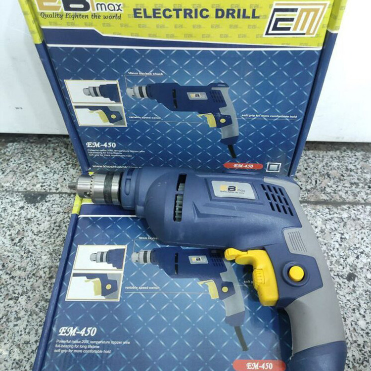 دریل پیچ گوشتی شارژی 10 میلیمتری 450 وات ابی مکس مدل EM-450